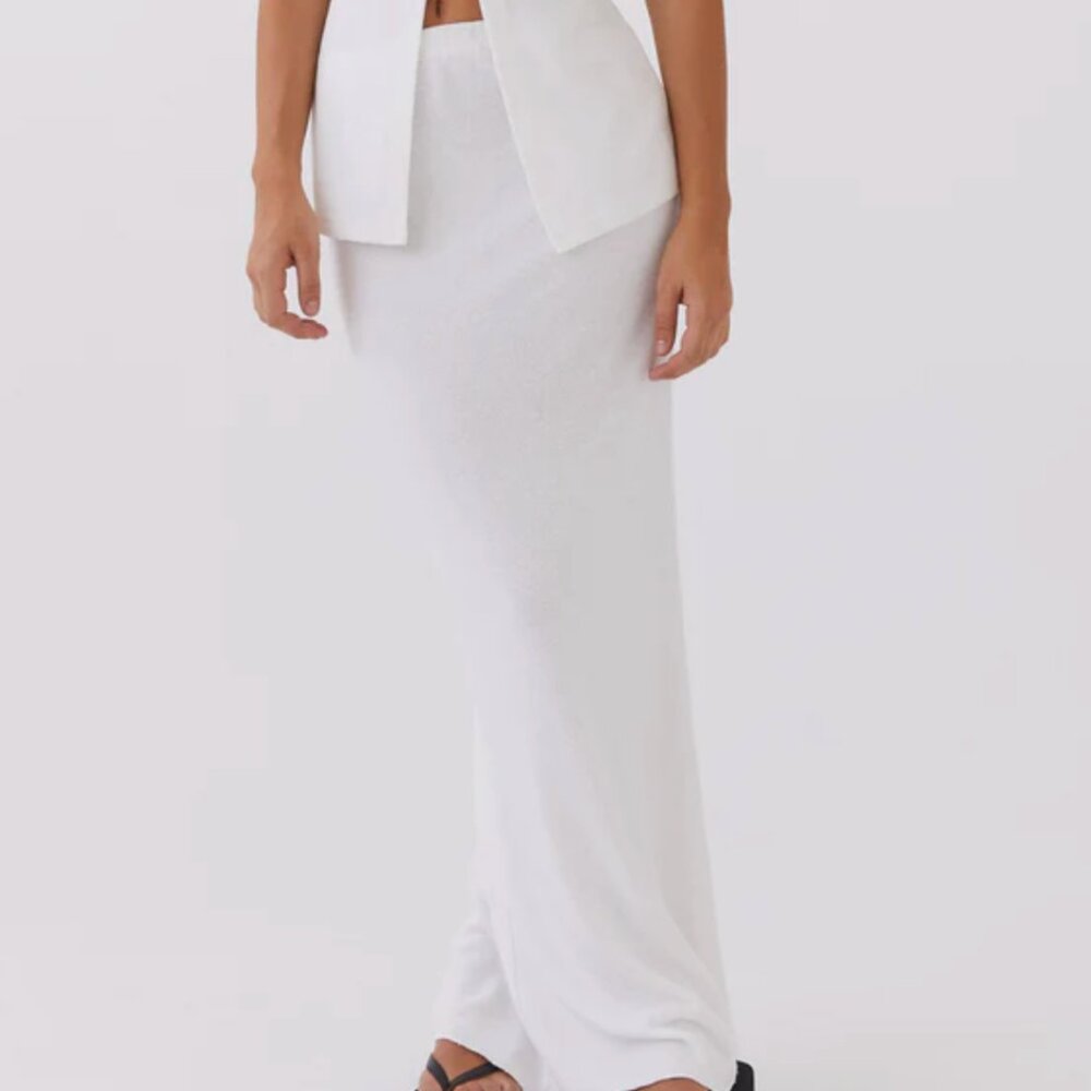 SOLD - Peppermayo Knit Maxi Skirt - White